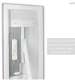 Miroir complet avec lumière LED frontale - lumière blanche neutre (4000K) - 160 x 50cm - Modèle Paris