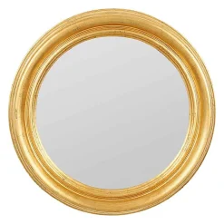 Miroir convexe Drachma rond doré bois 46cm