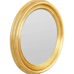 Miroir convexe Drachma rond doré bois 46cm