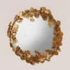 Miroir convexe feuilles de Ginkgo fer 58x58cm
