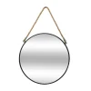 Miroir Corde noir - métal D38 cm - Atmosphera