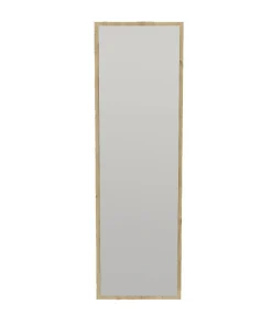 Miroir Dcarrier, Verre miroité, Objet d'ameublement mural, Décoration avec miroir, 50x2h160 cm, Chêne