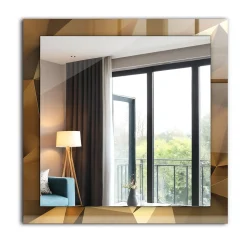 Miroir Décoratif Tulup 60x60 cm Formes Géométriques Pour Salon Avec Cadre Imprimé