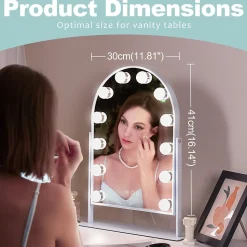 Miroir de maquillage hollywood coiffeuse avec lumière Arche 30x41cm
