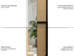 Miroir Debout Tulup 156x36 cm avec un cadre MDF effet bois pour le dressing