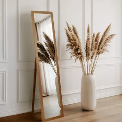 Miroir Debout Tulup 156x36 cm avec un cadre MDF effet bois pour le dressing