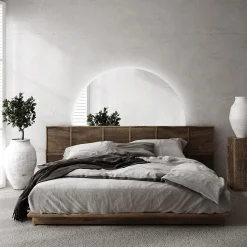 Miroir demi-cercle LED 30x60 cm lumière neutre moderne