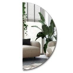 Miroir Demi-Rond Minimaliste Wallfluent 1/2 - 70 cm Miroir Moderne Pour Salle De Bain