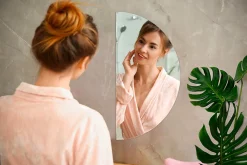 Miroir Demi-Rond Minimaliste Wallfluent 1/2 - 70 cm Miroir Moderne Pour Salle De Bain