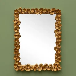 Miroir doré fleurs de Gingko 43x32cm