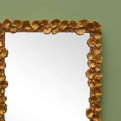 Miroir doré fleurs de Gingko 43x32cm