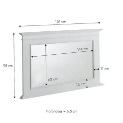 Miroir en bois de pin blanc Manel
