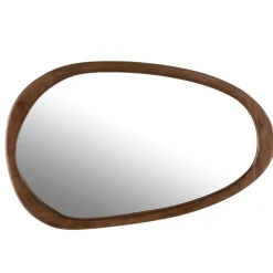Miroir en forme de galet en bois de manguier L83 L - BRUNO