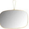 Miroir en verre et métal doré James 30x30 cm