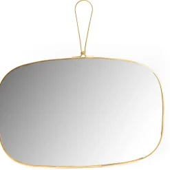 Miroir en verre et métal doré James 30x30 cm