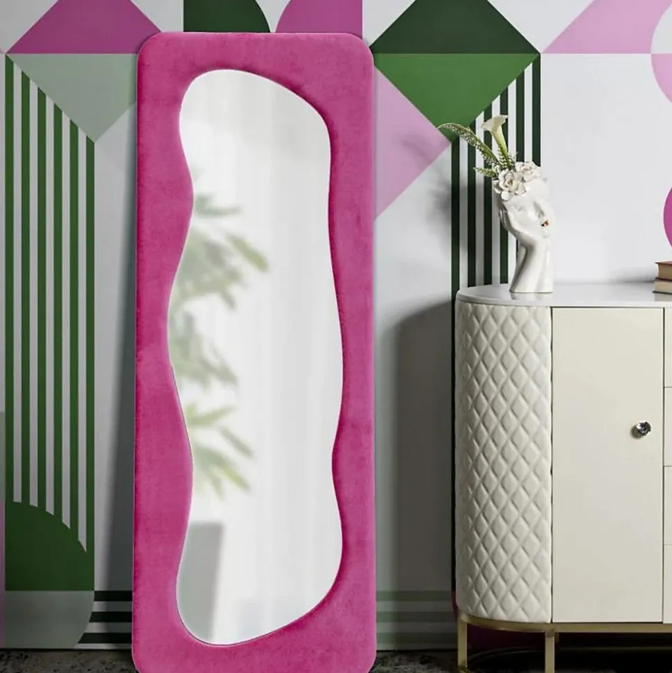 Miroir en verre et tissu Theodor 60x4x160 cm
