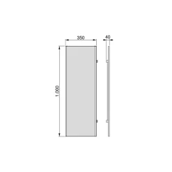 Miroir extractible pour l'intérieur de l'armoire Noir texturé
