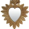Miroir ex-voto cœur soleil doré Emde