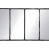 Miroir fenêtre industriel en métal - L. 140 x H. 75 cm - Noir - MAASTRICHT