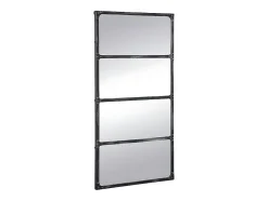Miroir fenêtre industriel en métal - L. 140 x H. 75 cm - Noir - MAASTRICHT