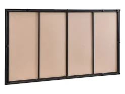 Miroir fenêtre industriel en métal - L. 140 x H. 75 cm - Noir - MAASTRICHT