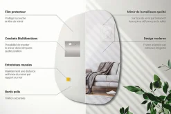 Miroir forme originale Wallfluent 79 x 57 cm pour le salon chambre