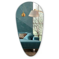 Miroir Goutte Asymétrique Tulup 50 x 100 cm Mural Sans Cadre Style Naturel et Minimaliste pour Intérieur Moderne