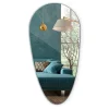 Miroir Goutte Asymétrique Tulup 45 x 90 cm Prêt à Poser Forme Organique pour Salle de Bain ou Entrée