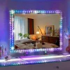 Miroir Hollywood Coiffeuse - LED 3 Tons 7 Modes RGB 80x60cm Blanc