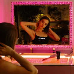 Miroir Hollywood Coiffeuse - LED 3 Tons 7 Modes RGB 80x60cm Blanc
