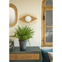 Miroir ŒIL en rotin 49x35 'Deko&co'