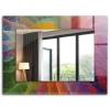 Miroir Imprimé Tulup 80x60 cm Spirale Abstraite Colorée Glace Murale Moderne Pour Salle De Bain