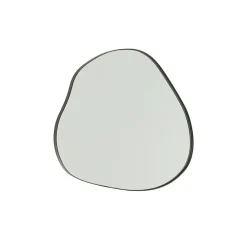 Miroir irrégulier bord en métal noir 47x49 cm