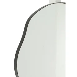 Miroir irrégulier bord en métal noir 47x49 cm
