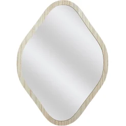 Miroir losange contour bois 44x60 cm - Marron