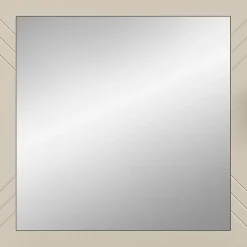 Miroir LUNA Beige mat Carré 80x80 cm Meuble suspendu