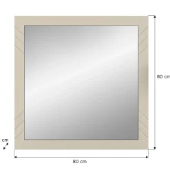 Miroir LUNA Beige mat Carré 80x80 cm Meuble suspendu