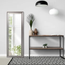 Miroir modern Dada Art l.40 x H.140 cm gris argent