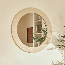 Miroir mural Anaya beige D78cm - Atmosphera