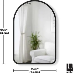Miroir mural cintré 86x91 cm Hub
