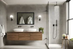 Miroir mural en bois MDF noir 70x50 cm pour salon