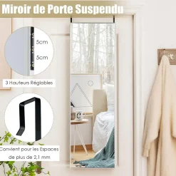 Miroir Mural Haute Définition avec Membrane Antidéflagrante Miroir Pleine Longueur Suspendu