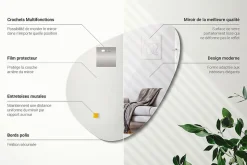 Miroir Mural Irrégulier Wallfluent 68 x 67cm Miroir Déco Forme Libre Pour Chambre Ou Couloir
