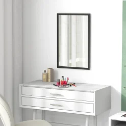 Miroir mural rectangulaire dim. 40L x 60H cm cadre bois noir