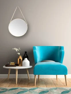 Miroir mural rond Ø32 cm métal blanc