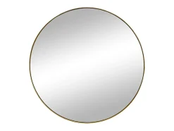 Miroir mural rond en métal - D.80 cm - Doré - JAFFREL