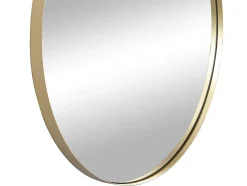 Miroir mural rond en métal - D.80 cm - Doré - JAFFREL