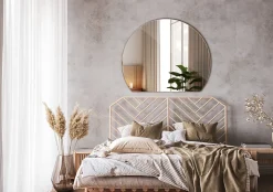 Miroir mural Tulup forme cercle coupé design 63x70 cm 1 pièce