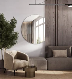 Miroir mural Tulup forme cercle coupé design 63x70 cm 1 pièce