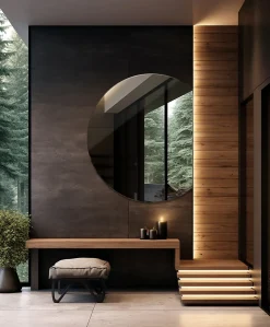 Miroir mural Tulup forme cercle coupé design 63x70 cm 1 pièce